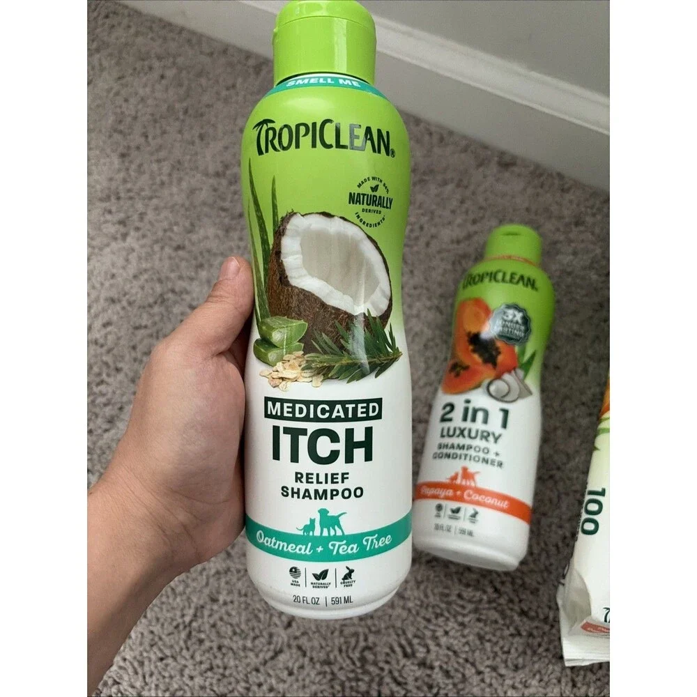 Tropiclean Dog Grooming Kit,Papaya+coconut Shampoo & conditioner, All Purpose Wi